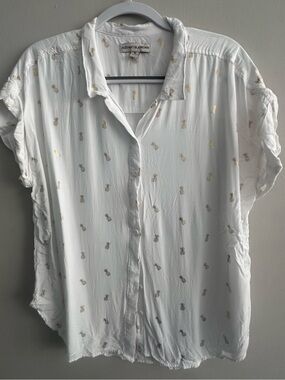 Alexander Jordan button down White and gold Pineapple XL